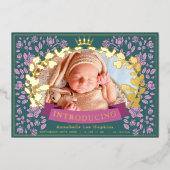 Faire-part photo de naissance de la Royal Floral (Recto)