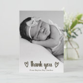 Faire-part Photo de naissance de mignonne simple Merci cardia (Debout devant)