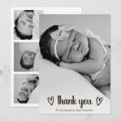 Faire-part Photo de naissance de mignonne simple Merci cardia (Devant / Derrière)