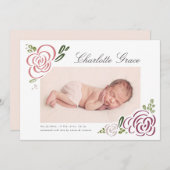 Faire-part Photo de naissance d'un Fleur sauvage Abstrait (Devant / Derrière)