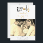 Faire-part Photo de Noël Bundle of Joy Birth<br><div class="desc">Carte de faire-part de naissance de Noël personnalisée avec deux photos. Ce design festif est chic et élégant en noir et or, avec typographie moderne et écriture élégante. Décoré de noir et or, il offre beaucoup d'espace pour vous faire partager votre message personnalisé. Le modèle est mis en place pour...</div>