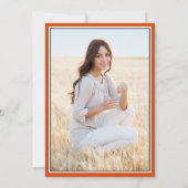 Faire-part Photo De Parents Orange Black & White Graduation (Dos)