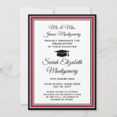 Faire-part Photo de Parents Red White et Black Graduation (Devant)
