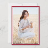 Faire-part Photo de Parents Red White et Black Graduation (Dos)