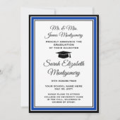 Faire-part Photo de Parents Royal Blue and White Graduation (Devant)