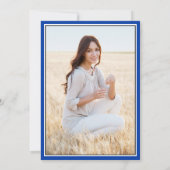 Faire-part Photo de Parents Royal Blue and White Graduation (Dos)