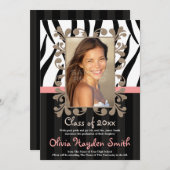 Faire-part photo de Pink Zebra (Devant / Derrière)