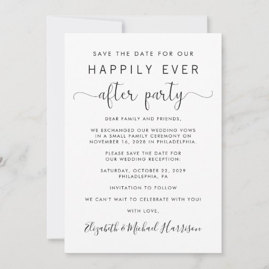 Faire-part Photo de réception de mariage Enregistrer la date (Devant)