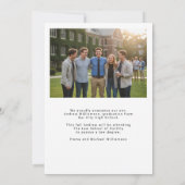 Faire-part Photo de remise de diplôme d'un diplômé d'école se (Dos)