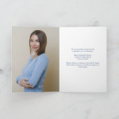 Faire-part Photo de remise de diplôme élégant bleu jaune flor (Intérieur)