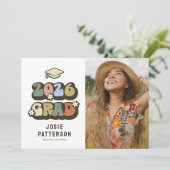 Faire-part Photo de remise de diplôme rétro (Debout devant)