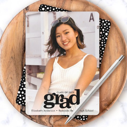 Faire-part Photo de remise de diplôme typographie moderne sim