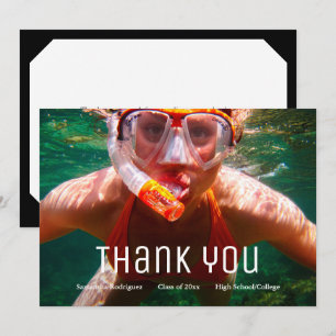 Faire-part Photo de remise de diplômes moderne Remerciements 