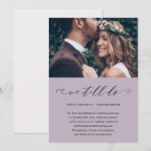 Faire-part Photo de report de mariage pour mariage violet Nou (Devant / Derrière)