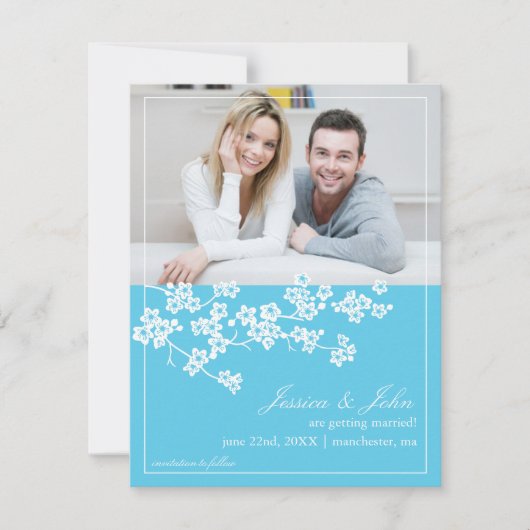 Faire-part photo de réservation de date sous les c (Devant)