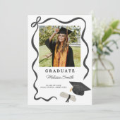 Faire-part Photo de ruban de graduation (Debout devant)