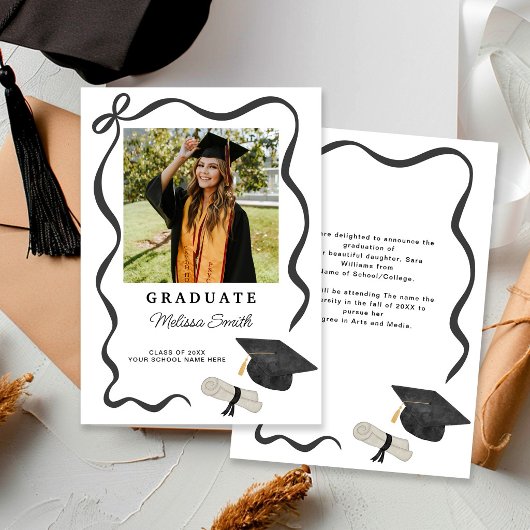 Faire-part Photo de ruban de graduation