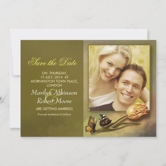 faire part photo de save the date avec design vint (Devant)
