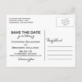 Faire-part Photo de script blanc Enregistrer la carte postale (Dos)