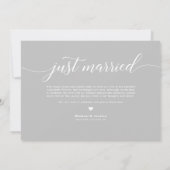 Faire-part Photo De Script Curling White Just Married Overlay (Dos)