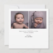 Faire-part photo de script de Merci (Dos)