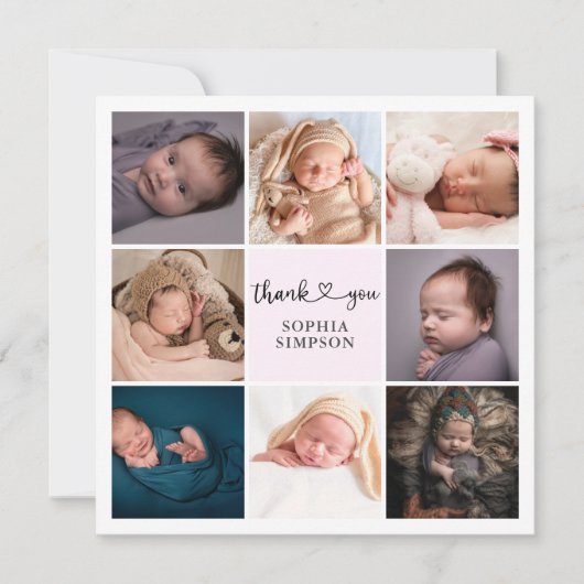 Faire-part photo de script de Merci (Devant)