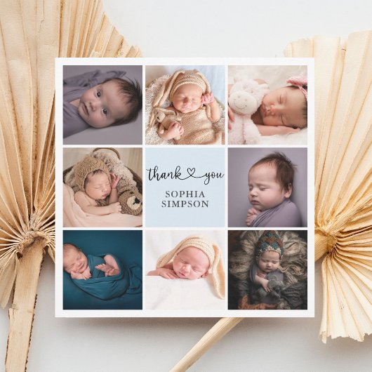 Faire-part photo de script de Merci