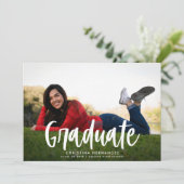 Faire-part Photo de script moderne Diplôme Photo (Debout devant)