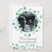 Faire-part Photo d'échographie Eucalyptus Verdure Grossesse (Devant)