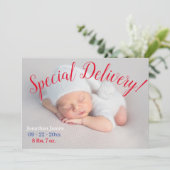 Faire-part Photo DelIvery spéciale Genre Neutre Naissance (Debout devant)