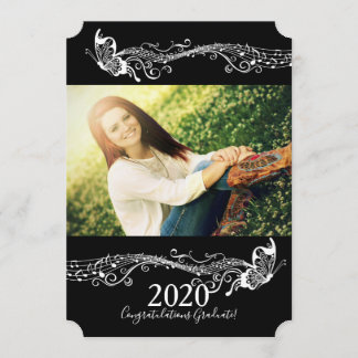 Faire-part photo des diplômés en musique papillon