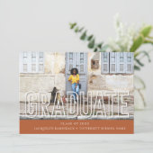 Faire-part photo des diplômés en typographie moder (Debout devant)