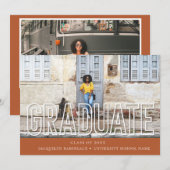 Faire-part photo des diplômés en typographie moder (Devant / Derrière)