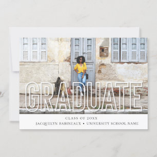 Faire-part photo des diplômés en typographie moder