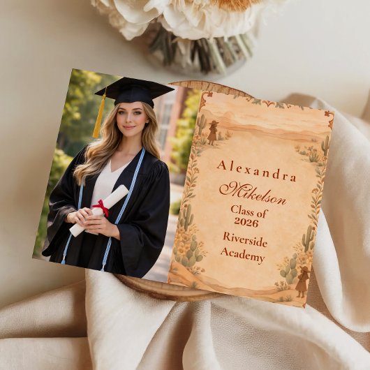 Faire-part Photo Desert Wildflower Western Graduation