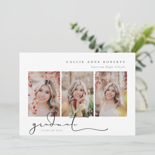 Faire-part Photo d'obtention d'un instantané de script (Debout devant)