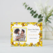 Faire-part photo du code QR des fleurs de printemp (Debout devant)