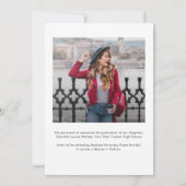 Faire-part photo du script de graduation moderne (Dos)