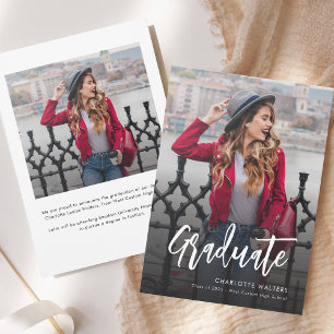 Faire-part photo du script de graduation moderne
