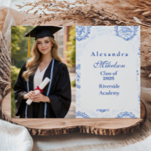 Photo Elegant French Toile Graduation Party