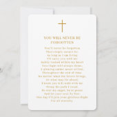 Faire-part Photo Elegant Gold Script Funeral Card (Dos)