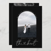 Faire-part photo Elopement noir et blanc (Devant / Derrière)