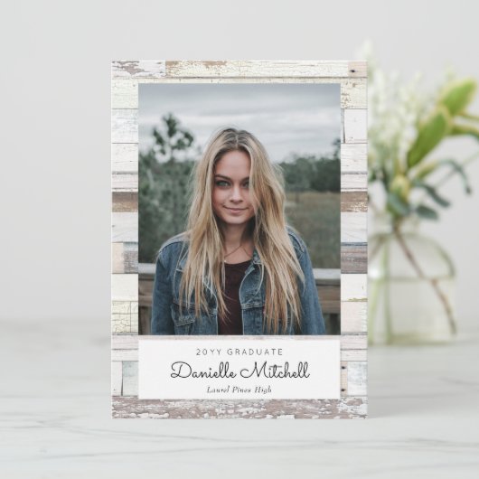 Faire-part photo en bois épais (Debout devant)