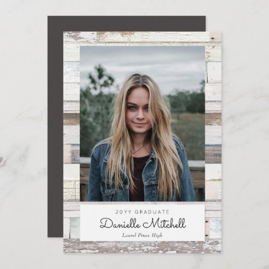 Faire-part photo en bois épais (Devant / Derrière)