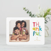 Faire-part PHOTO FAMILIALE RECONNAISSANTE moderne et colorée (Debout devant)