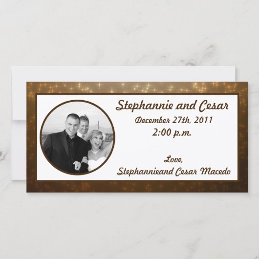 faire-part photo Fiançailles 4x8 Brown hiver (Devant)