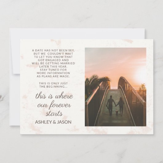 Faire-part photo fiançailles Nos débuts (Devant)