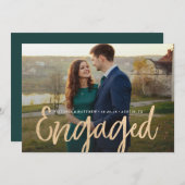 Faire-part photo Fiançailles or brillant (Devant / Derrière)