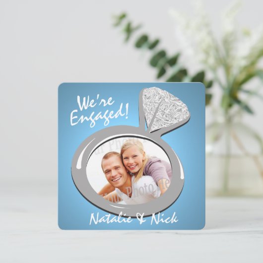 Faire-part photo fiançailles Ring (Debout devant)