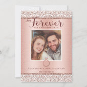 Faire-part photo Fiançailles rose Gold (Devant)